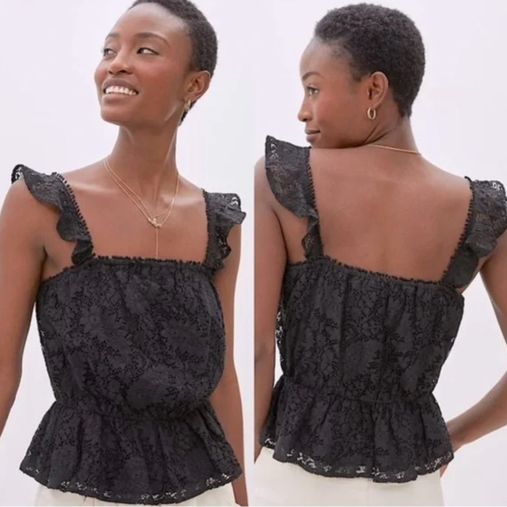 Anthropologie Sunday in Brooklyn Black Collin Lace Tank Size XS